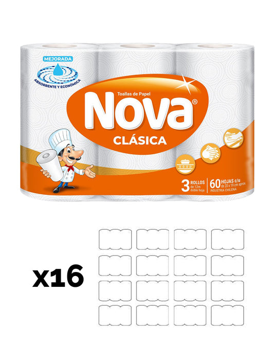 Nova Toalla de Papel 12 metros 2 MANGAS