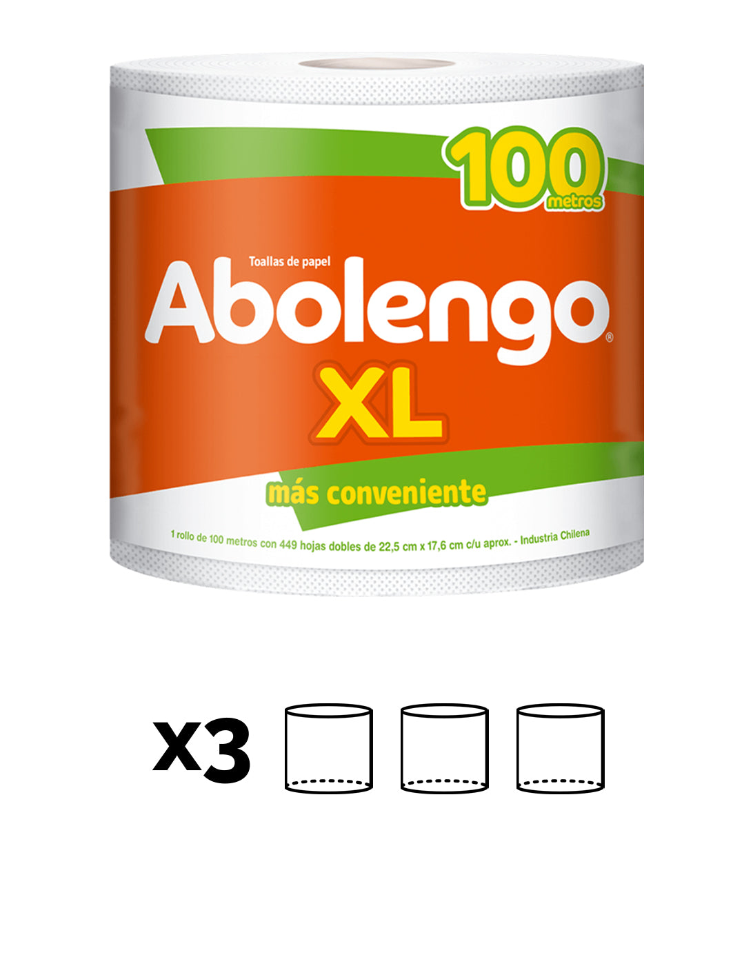 Abolengo Toalla de Papel XL 3 x 100 m