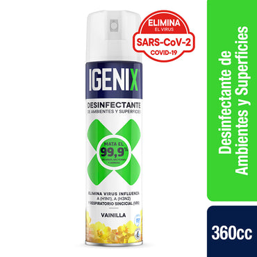 Igenix Desinfectante de ambiente y superficie Vainilla 360 cc