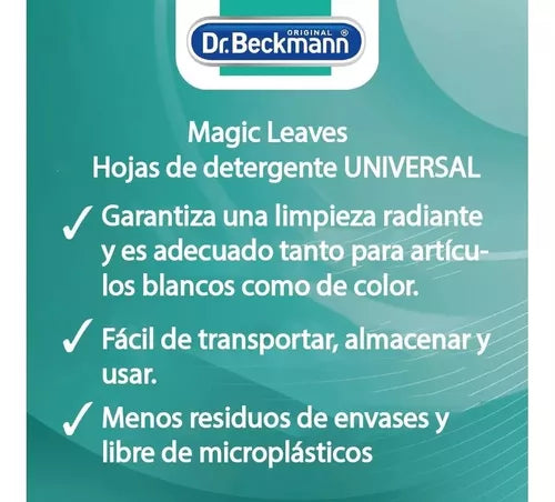 Dr. Beckmann Detergente en Láminas Magic Leaves 20 unid 20 unid - Puntolimpieza