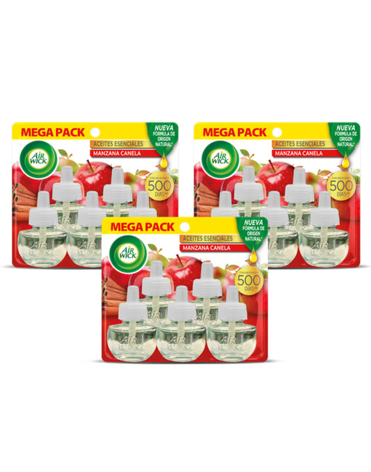AirWick Recarga Desodorante Electrico Manzana Canela 3 x 5 unid - Puntolimpieza