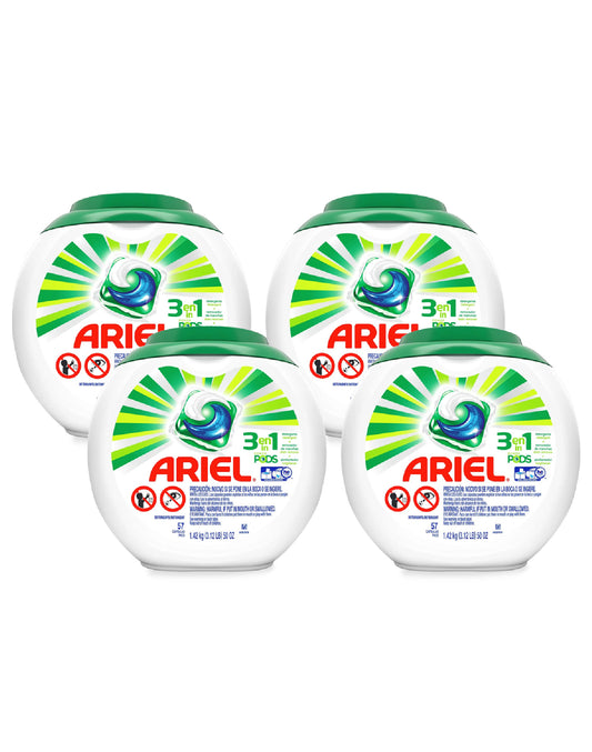 Ariel Power Pods Detergente en capsulas 4 x 57 unid - Puntolimpieza