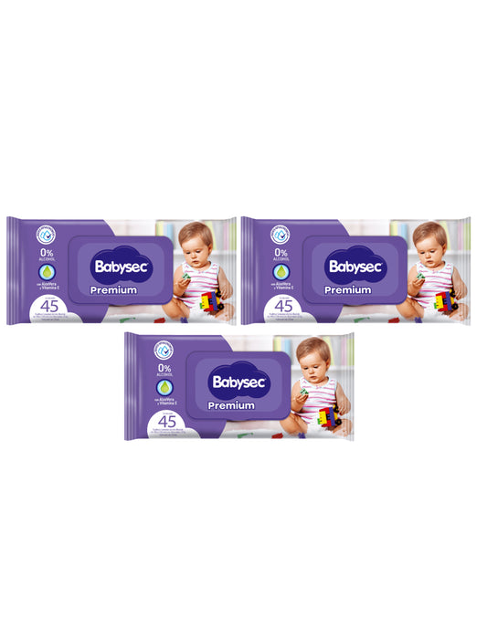 Babysec Toallas Húmedas Premium 3 x 45 unid - Puntolimpieza