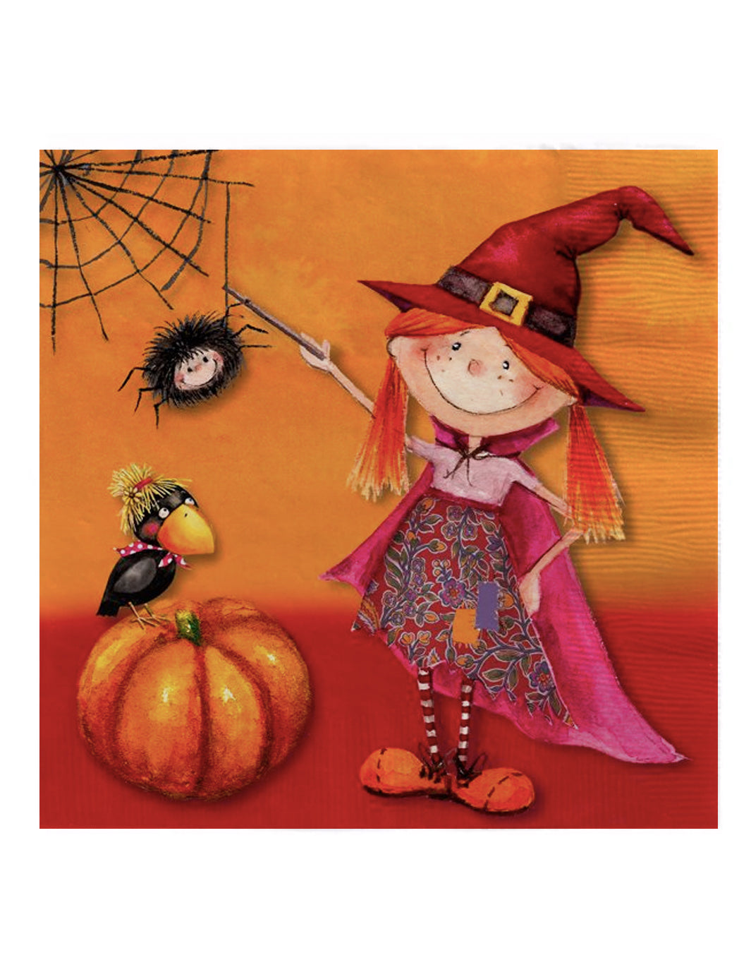 Braun Company Servilleta Mesa Triple Hoja Brujita Halloween 20 unid - Puntolimpieza