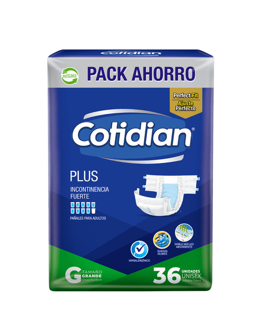 Cotidian Pañales Adulto Plus Talla G 36 unid - Puntolimpieza
