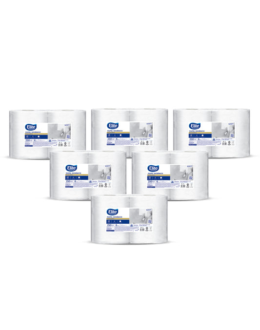 Elite Papel Higiénico Jumbo Doble Hoja 250m 6 x 6 rollos - Puntolimpieza