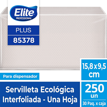 Elite Servilleta Interfoliada Ecológica Una Hoja 250 unid - Puntolimpieza