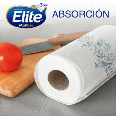 Elite Toalla Triple Hoja Deco Maxirollo 20 metros 2 unid - Puntolimpieza