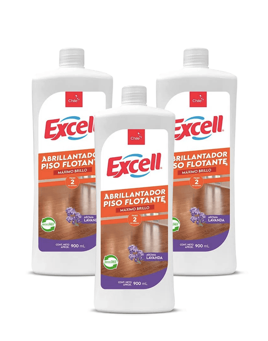 Excell Abrillantador piso flotante lavanda 3 x 900 cc - Puntolimpieza
