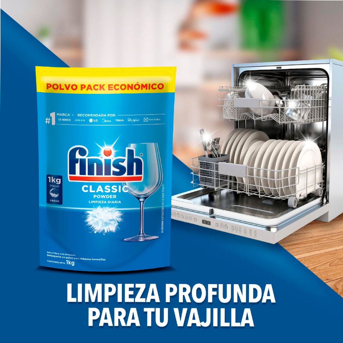 Finish Lavavajilla en Polvo Recarga 1 kg - Puntolimpieza