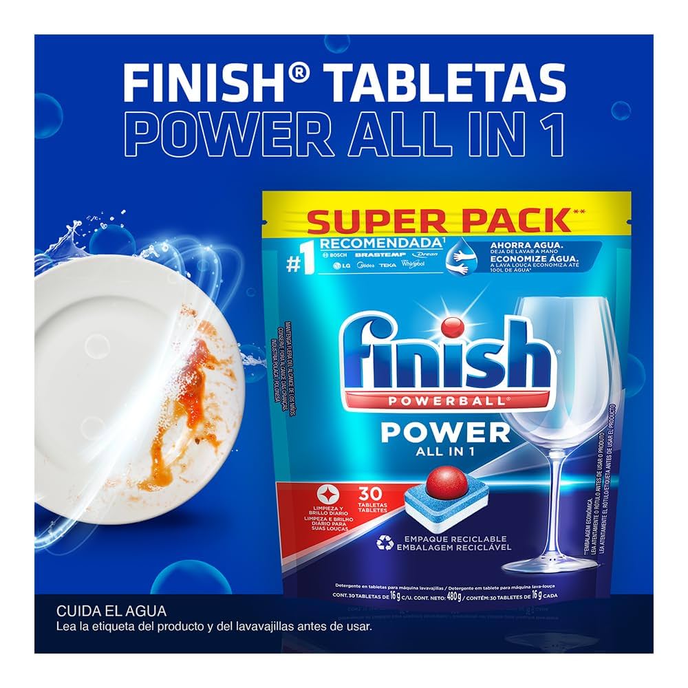 Finish Lavavajilla Tabletas Todo en uno 30 unid - Puntolimpieza