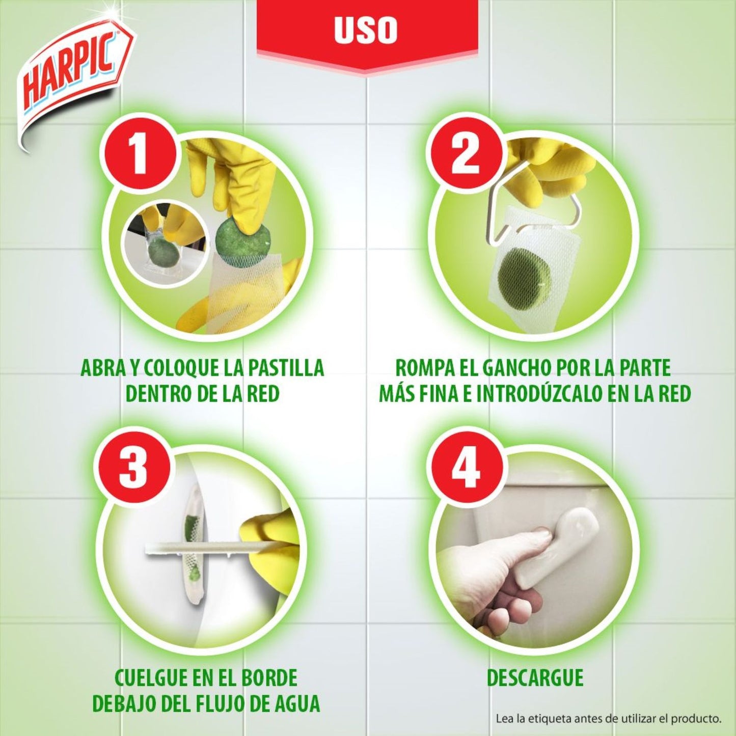 Harpic Pastilla WC Limpia y Aromatiza Pino 1 unid - Puntolimpieza
