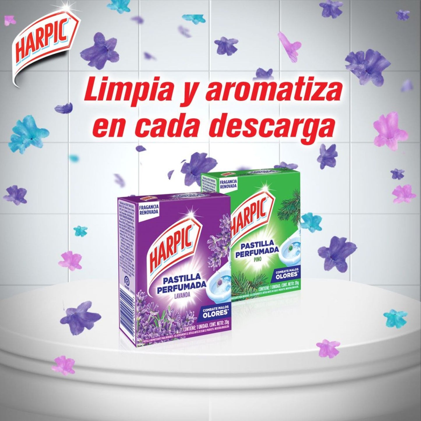 Harpic Pastilla WC Limpia y Aromatiza Pino 1 unid - Puntolimpieza