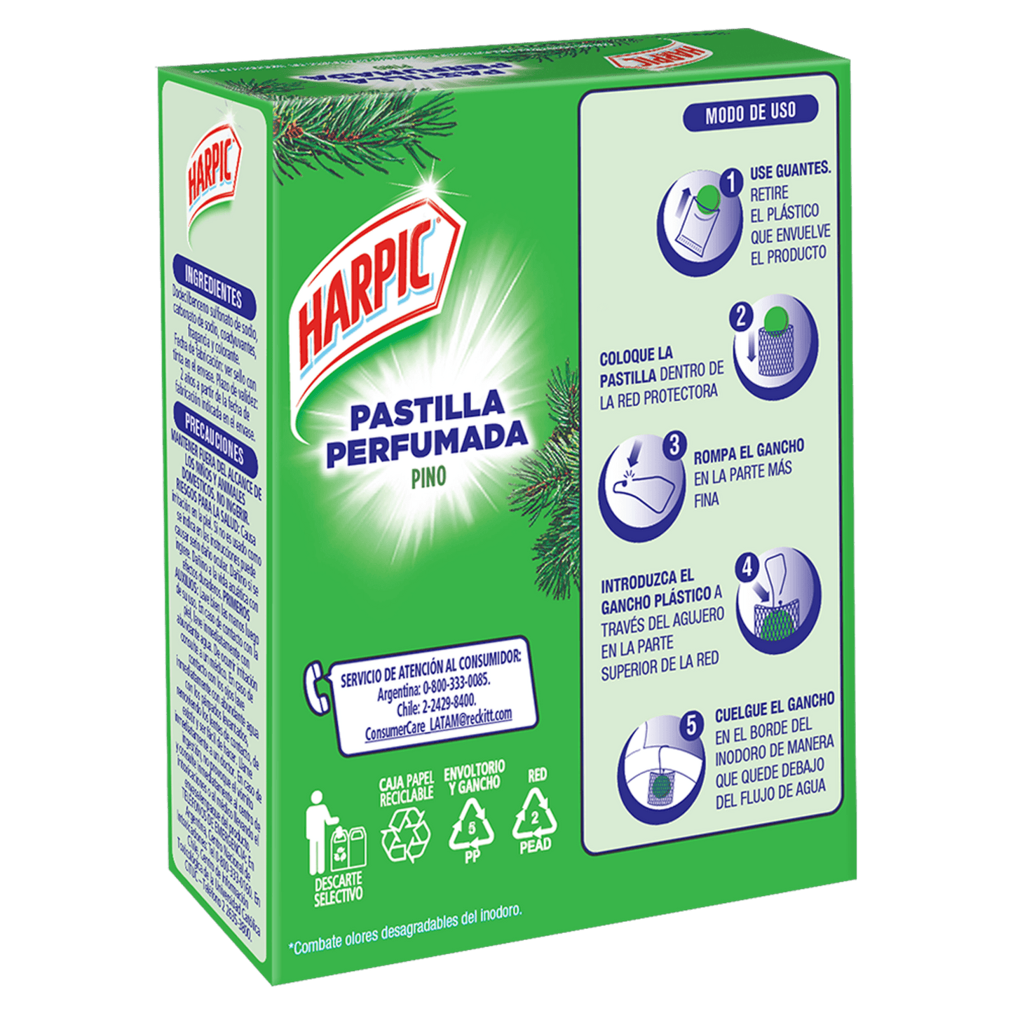 Harpic Pastilla WC Limpia y Aromatiza Pino 1 unid - Puntolimpieza