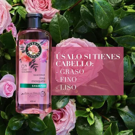 Herbal Essences Shampoo Rosa Mosqueta 400 cc - Puntolimpieza