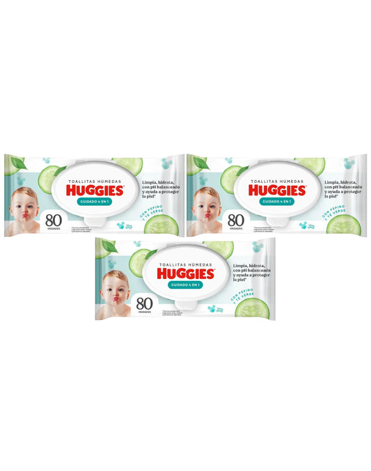 Huggies Toallas Húmedas 3 x 80 unid - Puntolimpieza