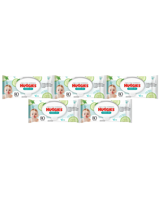 Huggies Toallas Húmedas 5 x 80 unid - Puntolimpieza