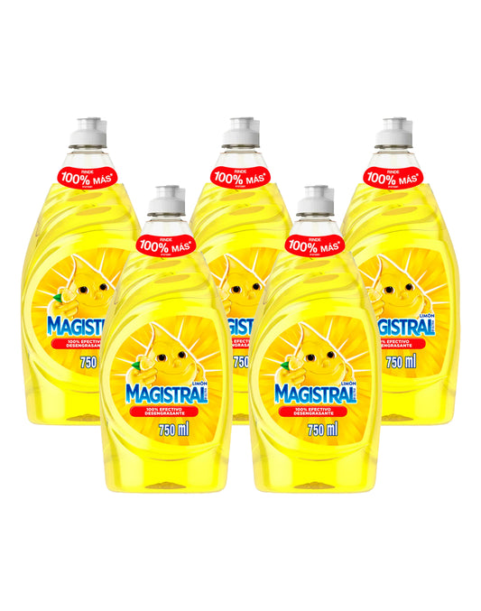 Magistral Lavaloza Ultra Desengrasante Limón 5 x 750 cc - Puntolimpieza