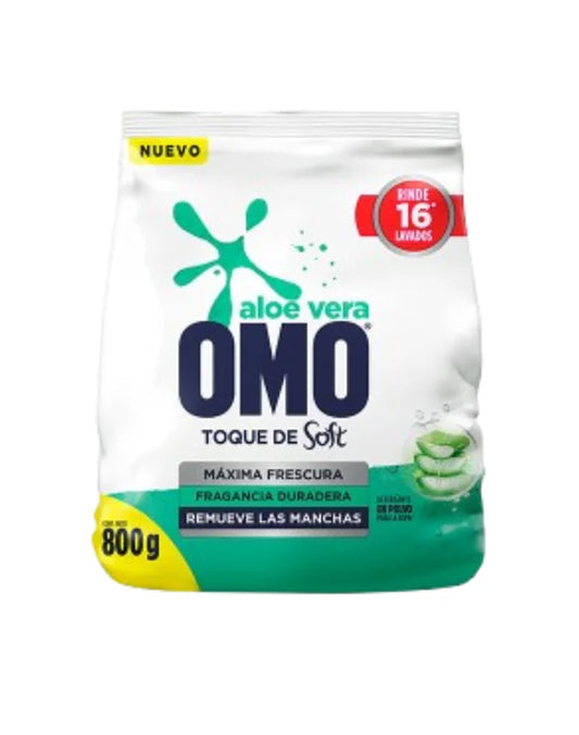 Omo Detergente en polvo Aloe Vera Toque Soft 800 gr - Puntolimpieza