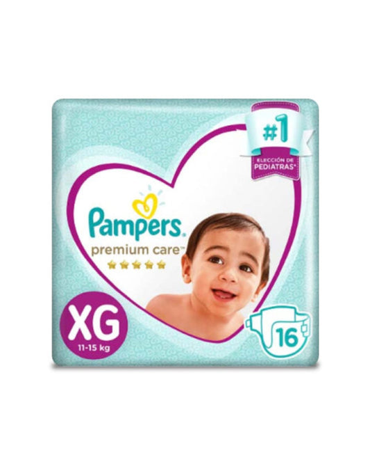 Pampers Pañales Bebé Premium Care XG 16 unid - Puntolimpieza