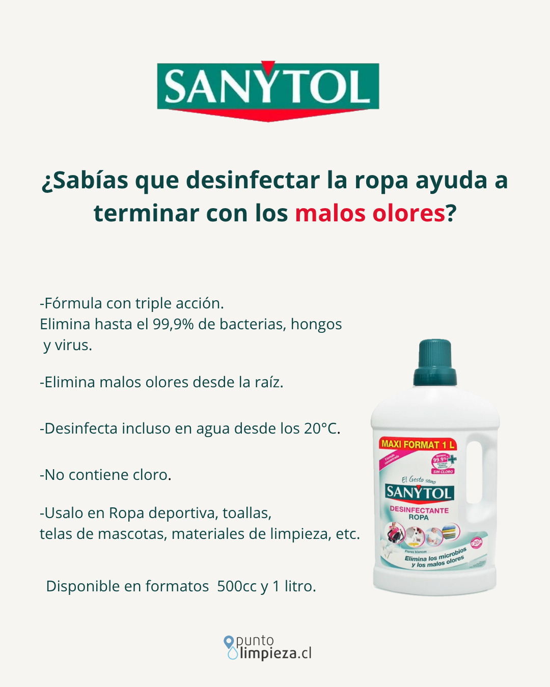 Sanytol Desinfectante de Ropa 1 L