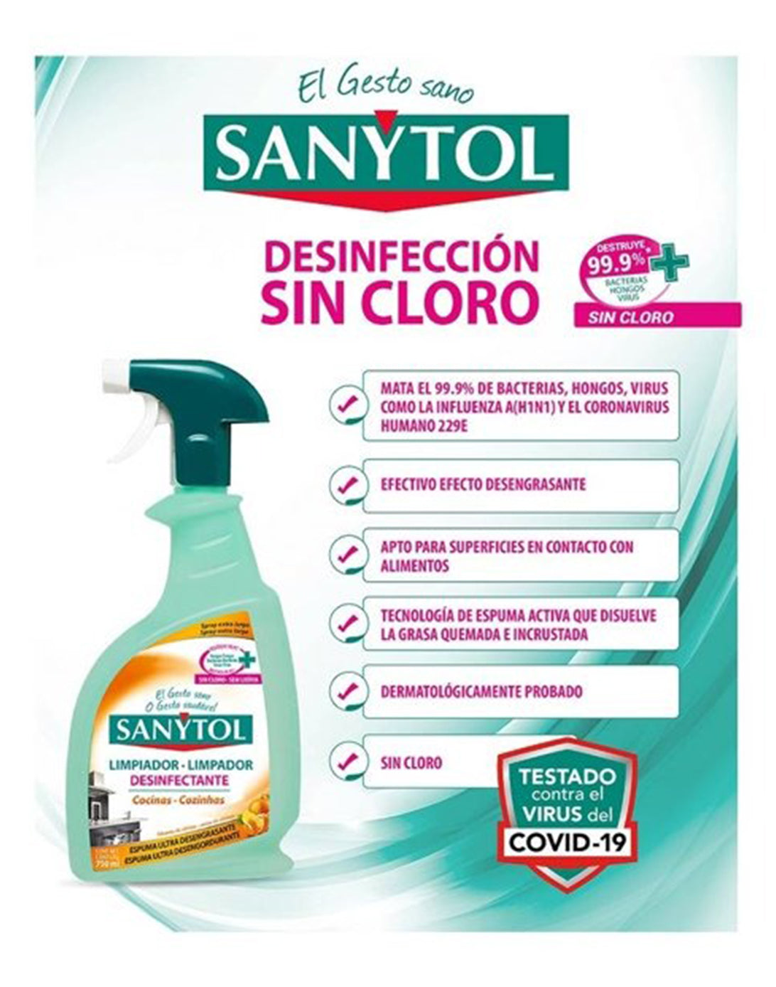 Sanytol Antigrasa Desinfectante Cocina 500 cc - Puntolimpieza