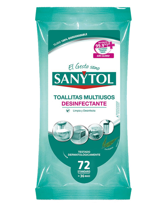 Sanytol Toallas Humedas Desinfectantes 36 unid - Puntolimpieza