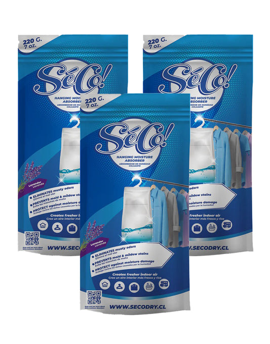 SéCo! Absorbente Humedad Colgante 3 x 220 gr - Puntolimpieza