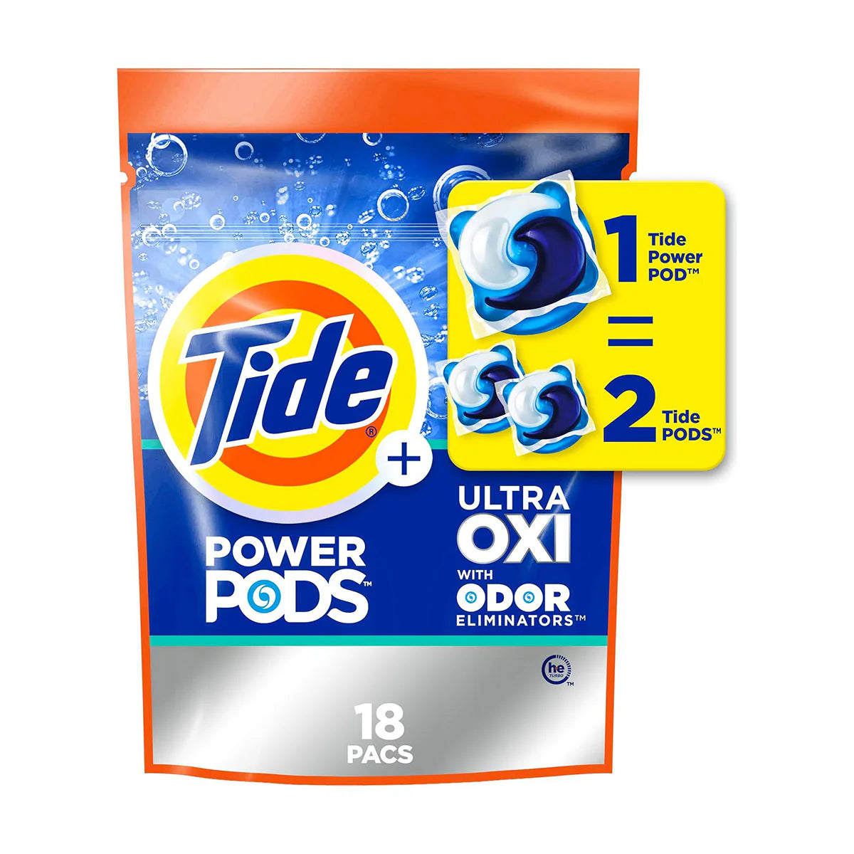 Tide Power pods Ultra OXI - Odor eliminators 18 unid - Puntolimpieza