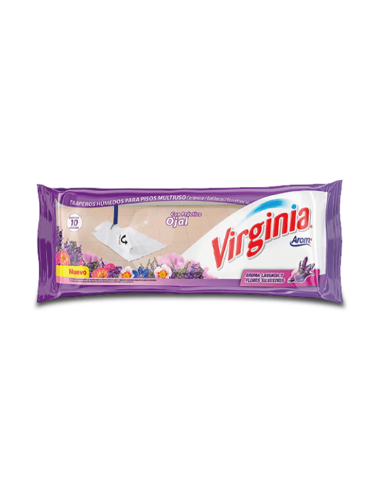 Virginia Trapero Húmedo Lavanda con Flores 10 unid - Puntolimpieza