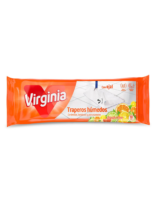 Virginia Trapero Húmedo Naranja Citrus 10 unid - Puntolimpieza