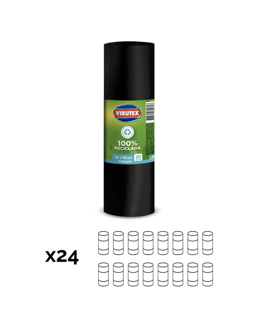 Virutex Bolsa de Basura Papelero 50 x 55 cm 24 x 20 unid - Puntolimpieza