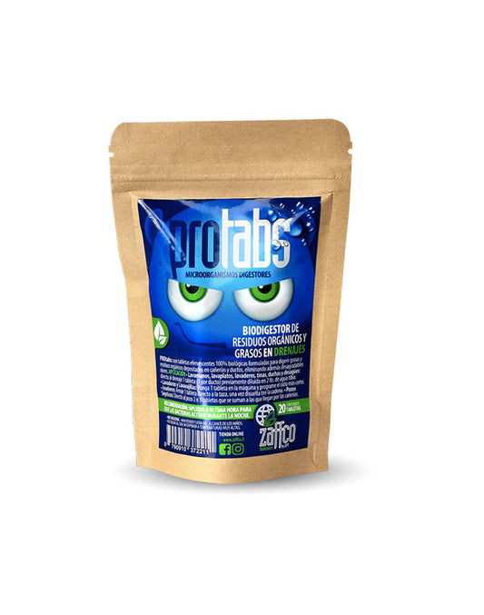 Zaffco ProTabs Biodigestor de residuos orgánicos y grasos 20 unid - Puntolimpieza