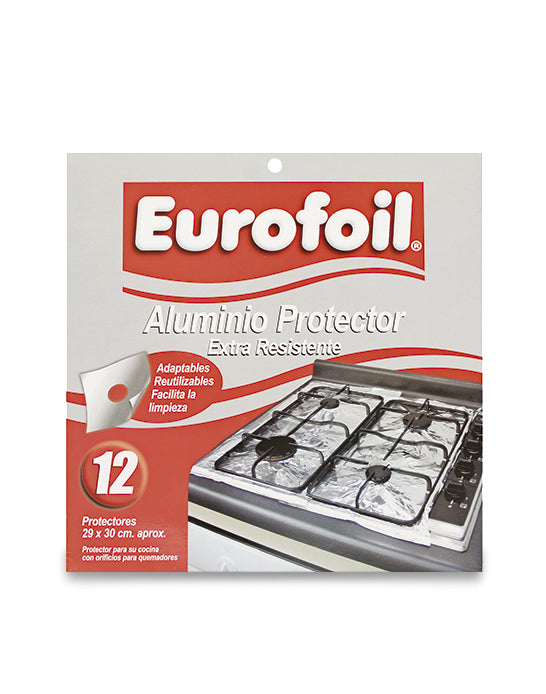 Papel aluminio Eurofoil protector cocina 29 cm x 30 cm 12 un