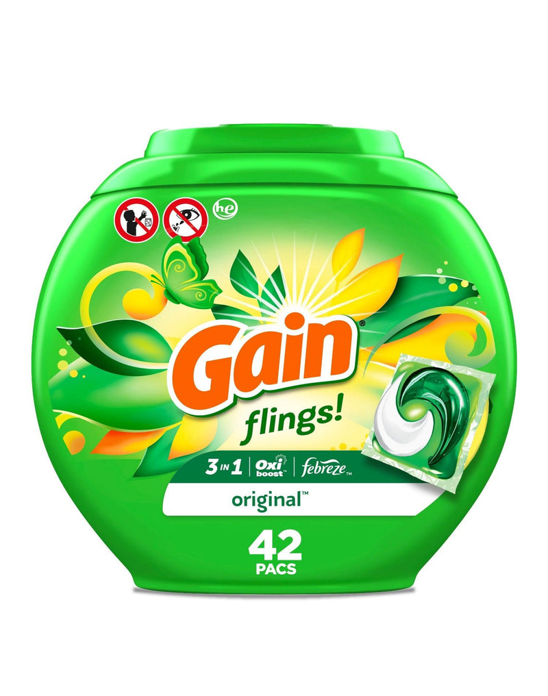 Gain Pods Flings Detergente en capsulas 42 unid - Puntolimpieza