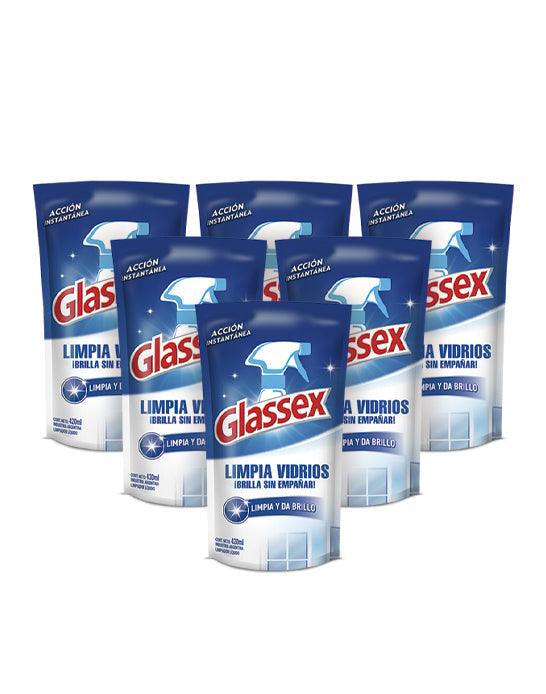 Glassex Limpia vidrios recarga 6 x 420 cc - Puntolimpieza
