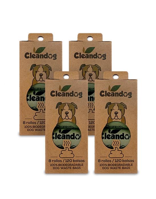 Cleandog Bolsas biodegradables para desecho de perro 4 x 120 unids - Puntolimpieza