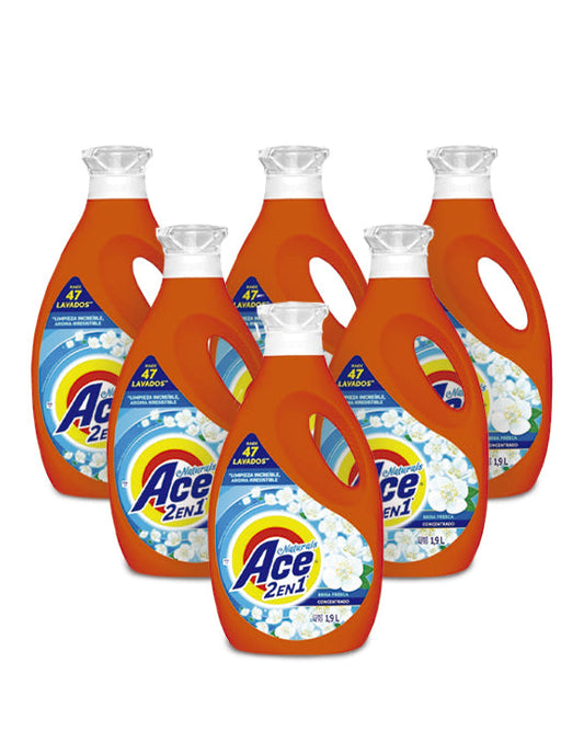Ace Detergente liquido 2 en 1 6 x 1,9 L - Puntolimpieza