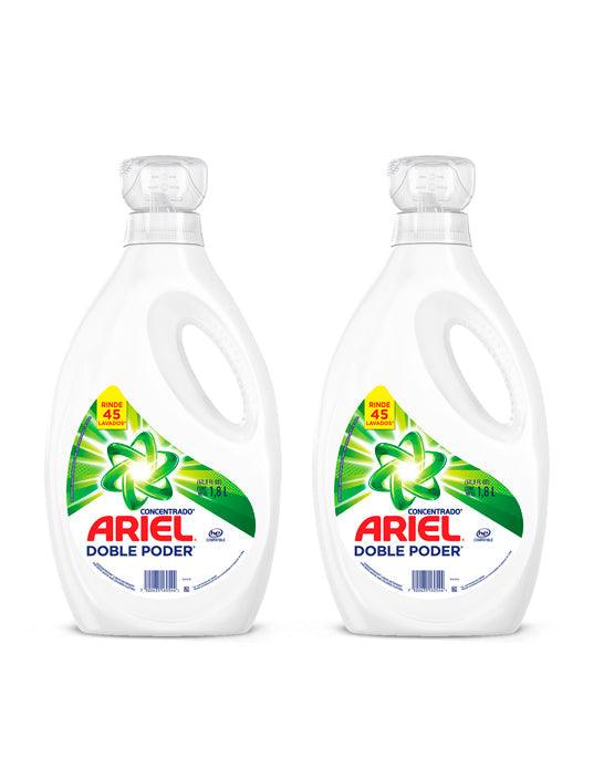 Ariel Power Liquid Detergente liquido concentrado 2 x 1,8 L - Puntolimpieza