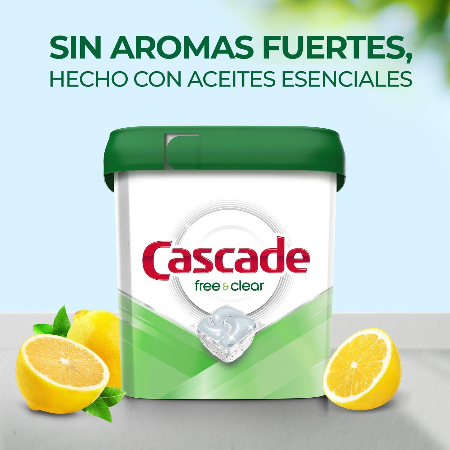 Cascade Detergente Lavavajilla Free & Clear Pods 36 unid - Puntolimpieza