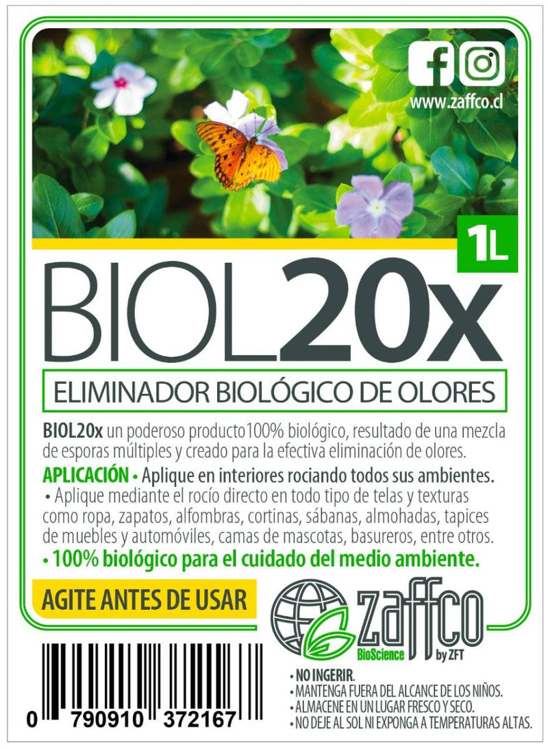 Zaffco Bio20x Eliminador de Olores 3 x 1 L - Puntolimpieza