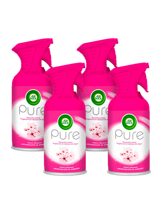 AirWick Aromatizante Aerosol Cherry Blossom 4 x 250 cc - Puntolimpieza