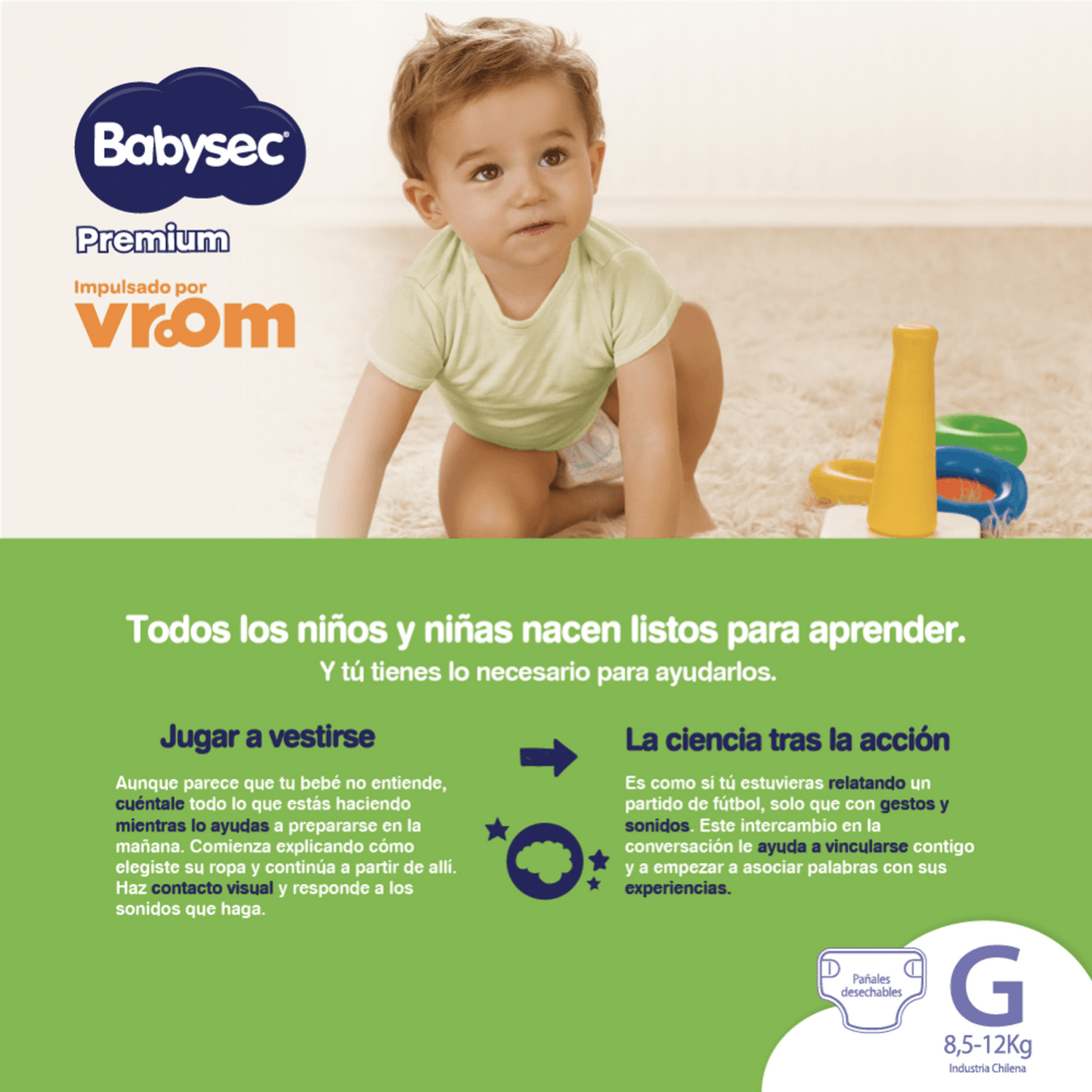 Babysec Pañales Bebé Premium G 68 unid - Puntolimpieza
