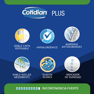 Cotidian Pañales Adulto Plus Talla G 36 unid - Puntolimpieza
