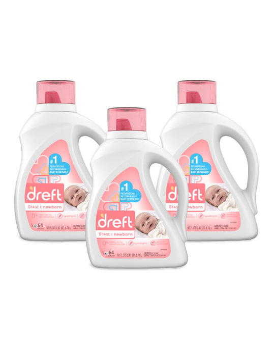 Dreft Detergente Etapa 1 hipoalergénico 3 x 2,72 L - Puntolimpieza