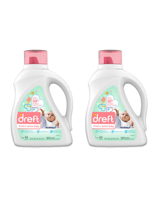 Dreft Detergente Etapa 2 hipoalergénico 2 x 2,72 L - Puntolimpieza
