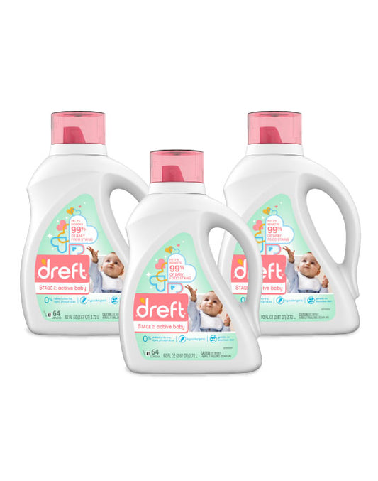 Dreft Detergente Etapa 2 hipoalergénico 3 x 2,72 L - Puntolimpieza