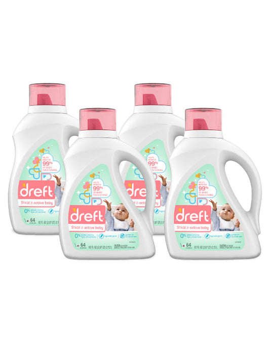 Dreft Detergente Etapa 2 hipoalergénico 4 x 2,72 L - Puntolimpieza