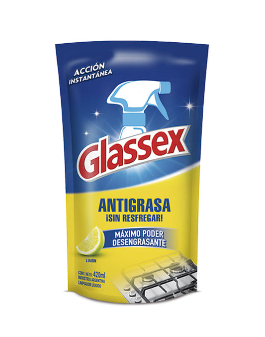 Glassex Antigrasa limón recarga 420 cc - Puntolimpieza