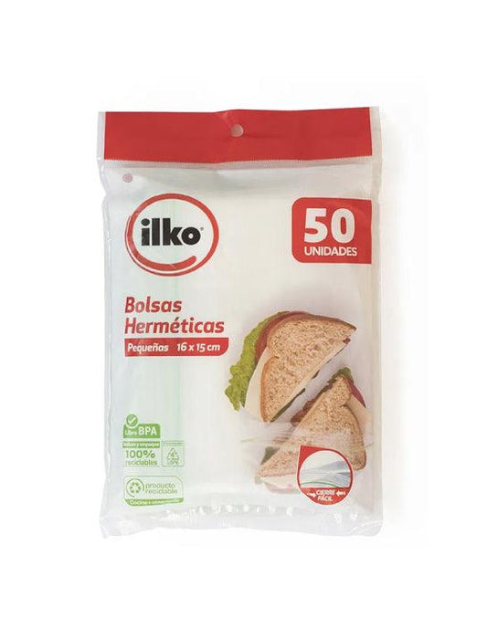 Ilko Bolsa Hermética Sandwich 15x16 cm 50 unid - Puntolimpieza